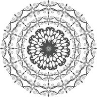 A circular design with a flower in the center vector