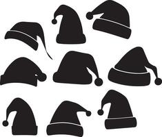 Santa hats set vector