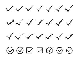 Simple Check mark icon set. vector