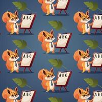 Seamless pattern with squirrel teacher vector