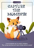 Creative Flyer Featuring a Fox Photographer with a Camera vector