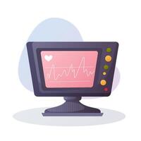 Heart Rate Monitor with ECG Display vector