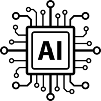 Artificial intelligence AI processor chip icon symbol for graphic design, logo, web site, social media, mobile app, ui illustration. png