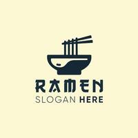 Modern Minimalist Ramen Logo with chopstick vector
