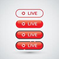 Set Live button on white background design template vector