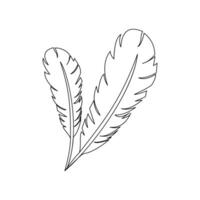 Bird feather single-line art evokes the idea of flight, with each gentle curve reflecting the softness and fluidity of a bird's feather vector