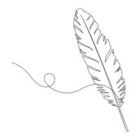 Bird feather single-line art elegantly captures the delicate beauty of a feather, using a single, uninterrupted line to symbolize freedom and grace. vector