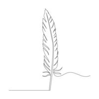 Bird feather single-line art expresses the natural elegance of a feather, its simplicity capturing the essence of freedom and lightness vector