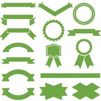 Black ribbon set. Decorative silhouette banner. Collection empty different shape simple ribbons template. vector
