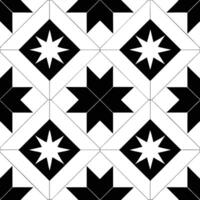 Abstract geometric pattern black and white star shapes. vector