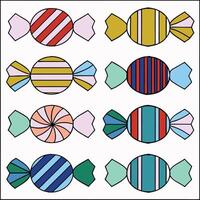 Candy coloring icon mark set symbol for web application. vector