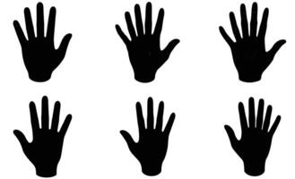 set of hand silhouette isolated on a white background vector
