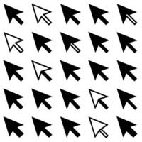 Set of Silhouette Cursor Icons in Black and White vector