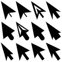 Set of Silhouette arrow icons set in Black and White illustration vector