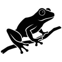 Tree frog silhouette on a white background vector