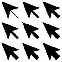 Set of Silhouette Cursor Icons in Black vector
