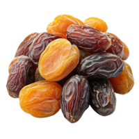 Rich Textured Natural Sweet Dates and Apricots Isolated on Transparent Background png
