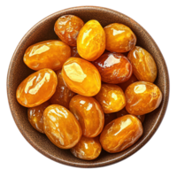 Premium Quality Whole Dates with Vibrant Golden Color and Smooth Texture png