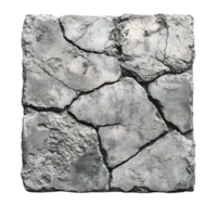 Weathered Cement Surface with Fractures and Uneven Finish Isolated on Transparent Background png