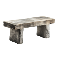 Rustic Cement Bench with Raw Texture Isolated on Transparent Background png