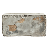Rustic Industrial Concrete Block with Uneven Surfaces Isolated on Transparent Background png