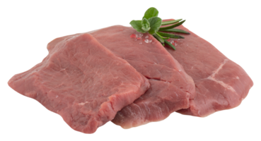 Fresh meat, thinly sliced cut out isolated transparent background png