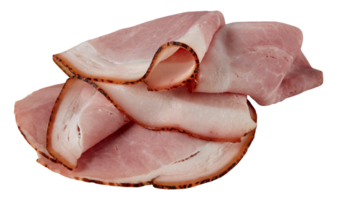 Smoked Ham Slices cut out isolated transparent background png