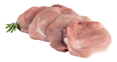Fresh red meat, thinly sliced cut out isolated transparent background png