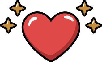 a heart with stars around it vector