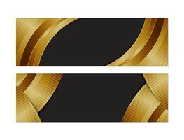 Dark gold abstract wave banner design template vector