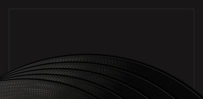 Dark black abstract wave design background. vector