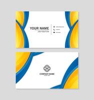 Colorful abstract wave business card design template vector