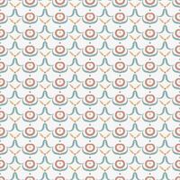 seamless pattern with geometric floral elements. Background with curved teal shapes in retro style and pastel colors for textile, wallpaper, linen, silk, scarf, shirt. vector