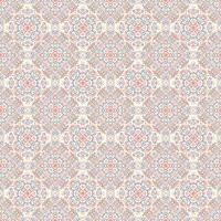 Geometric seamless pattern with oriental floral and scroll elements. Pastel background with vintage elegance and traditional craftsmanship for textile, linen, wrapping, tile, scrapbook. vector