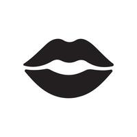 Lips Icon simple flat design. Lips symbol isolated illustration. Silhouette lips sign style icon. Lips Black Stroke Line Art sign. graphics, editable stroke outline sign, eps 10. vector