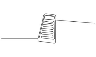 Continuous Single line drawing of a grater. vector