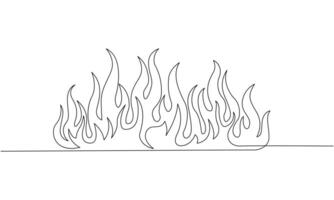 Continuous One Line Drawing of Intricate Flames vector
