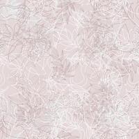 seamless pattern hand drawn line abstract leaves vector