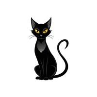 Halloween-Themed Black Cat Illustration Design vector