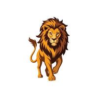 Majestic Lion Bold and Powerful Illustration Design On White Background vector