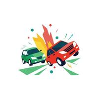 Roadside Chaos A Crash Captured in Art vector