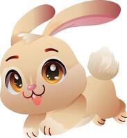 cute bunny cartoon smiling vector
