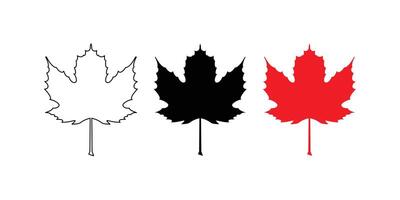 Autumn maple colorful leaves set isolated on white background vector