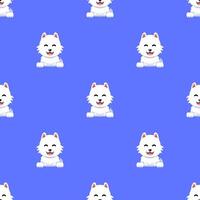 cartoon character cute white dog seamless pattern background for design. vector