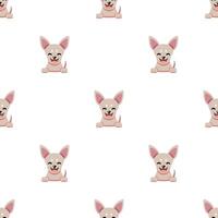 cartoon character cute chihuahua dog seamless pattern background vector