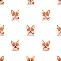 cartoon character cute corgi dog seamless pattern background vector