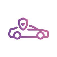 A simple icon on the theme, a car with a shield vector