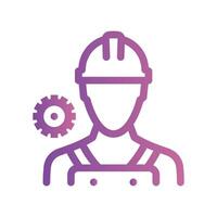 A simple icon for the theme, helmeted laborer repairman vector