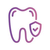 A simple icon for the theme, a healthy whole tooth is protected vector