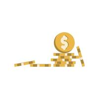 Simple icon stack of coins, simple illustration vector